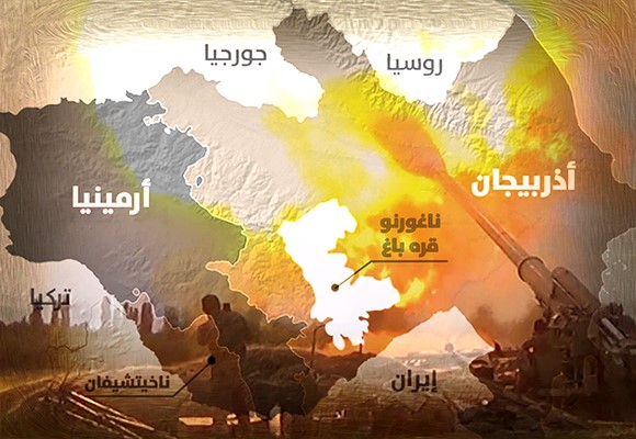خريطة لموقع ناغورنو قره باغ
