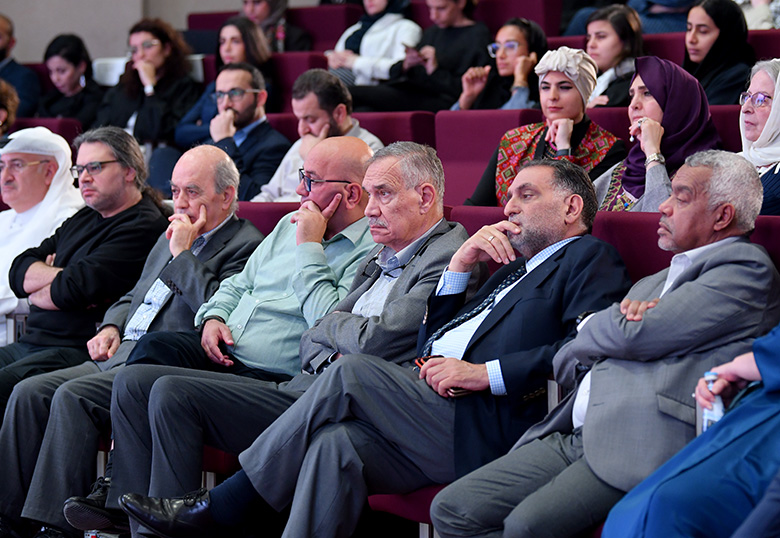 Dr. Azmi Bishara, ACRPS Director and Abdelwahab El-Affendi, President and Provost of Doha Institute, among the audience